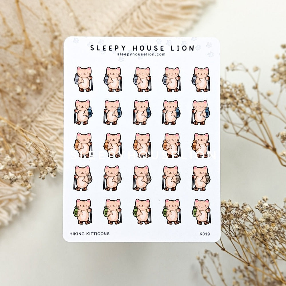 Hiking Kitticon Sticker Sheet - Sleepy House Lion