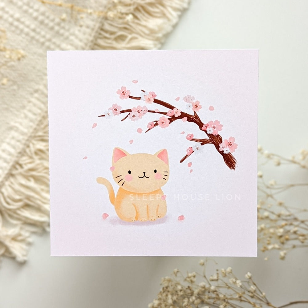 Sakura Blossoms Art Print - Sleepy House Lion