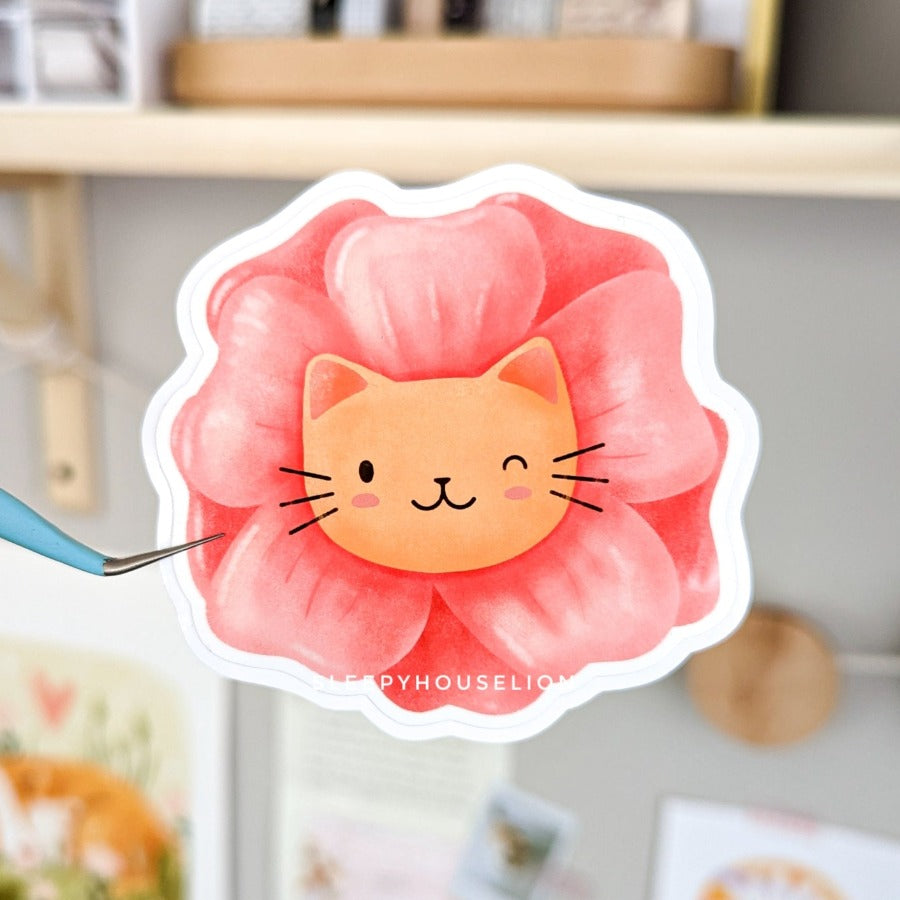 TULIP KITTY DIE CUT STICKER