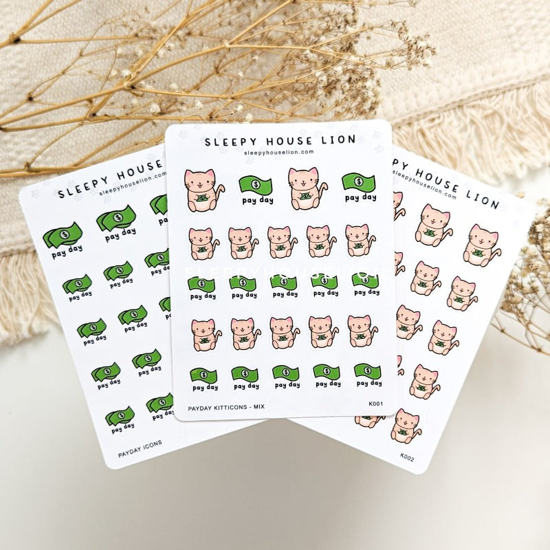 PAY DAY KITTICON STICKER SHEET