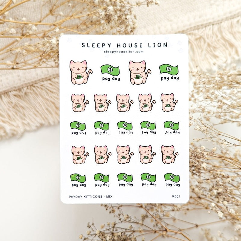 PAY DAY KITTICON STICKER SHEET