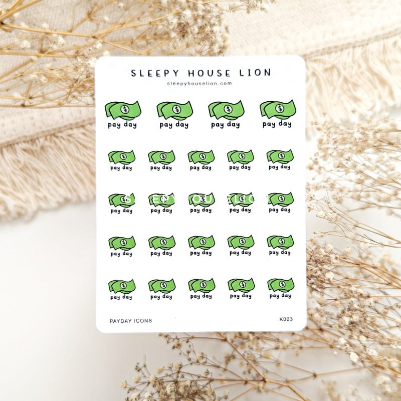 PAY DAY KITTICON STICKER SHEET
