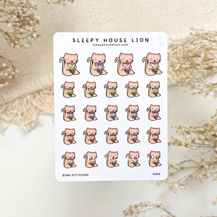 Boba Kitticon Sticker Sheet - Sleepy House Lion