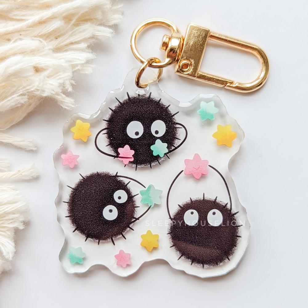 charcoal dust spirit keychain