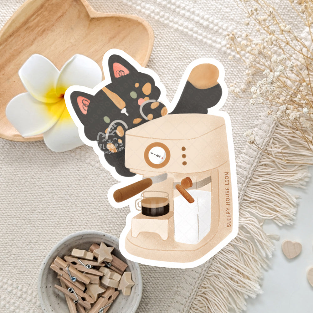 cute tortoiseshell cat vinyl sticker