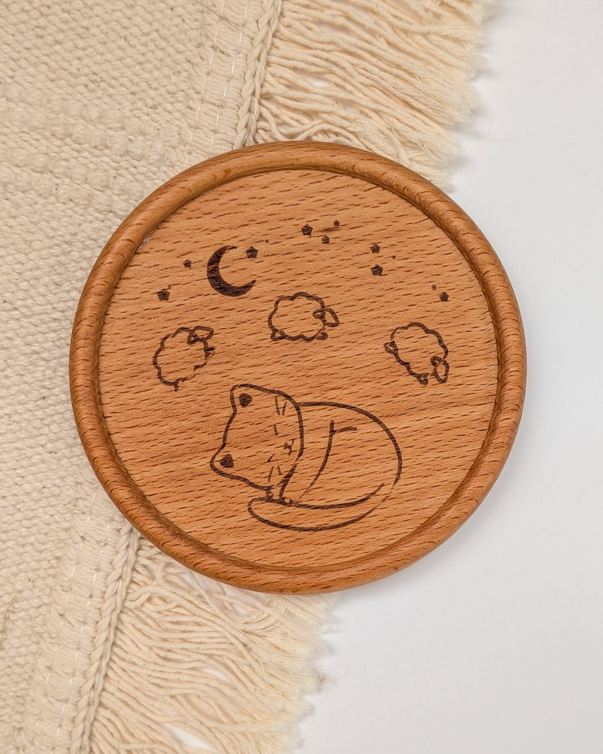 B-grade Wooden Coasters - Sleepy House Lion