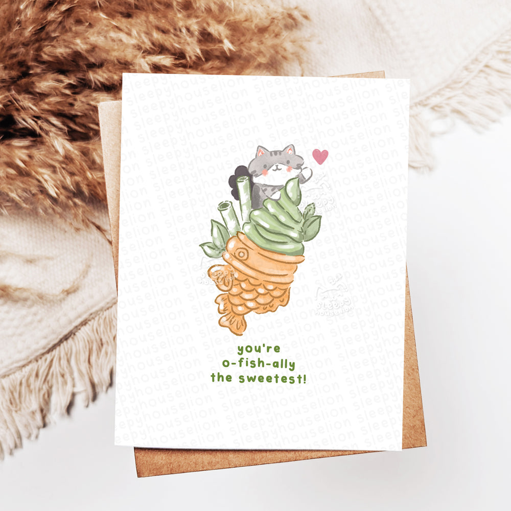 cat with matcha taiyaki officially the sweetest