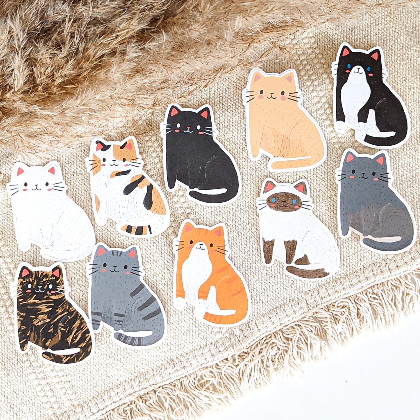 COZY KITTY DIE CUT STICKERS
