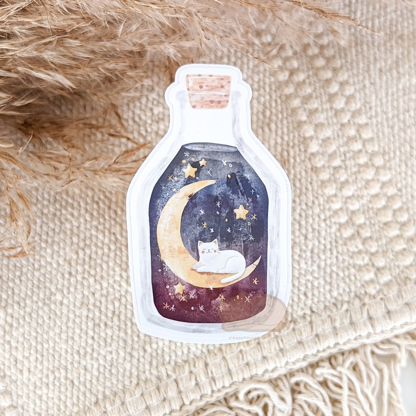MAGICAL BOTTLE KITTY DIE CUT STICKER