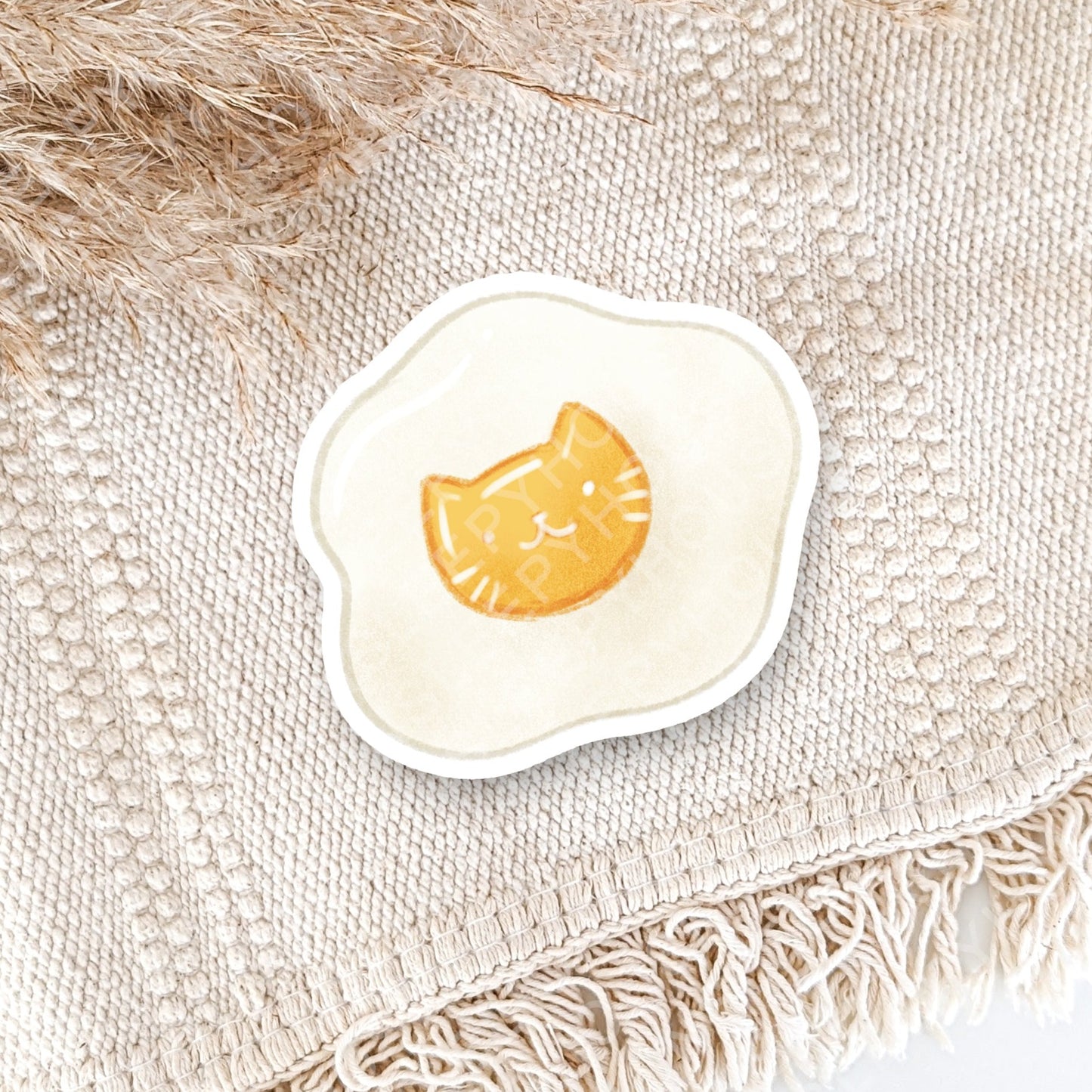 BREAKFAST EGG KITTY DIE CUT STICKER