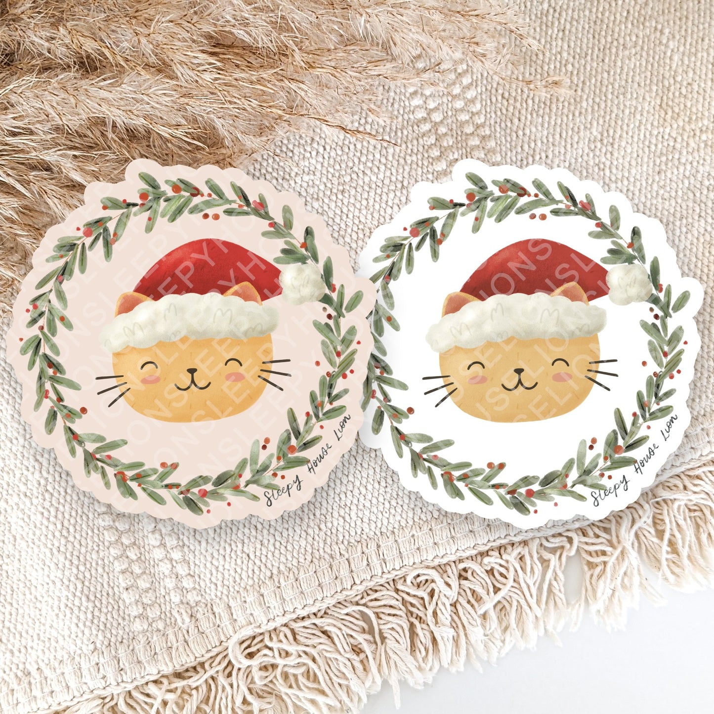 COZY HOLIDAY KITTY DIE CUT STICKER
