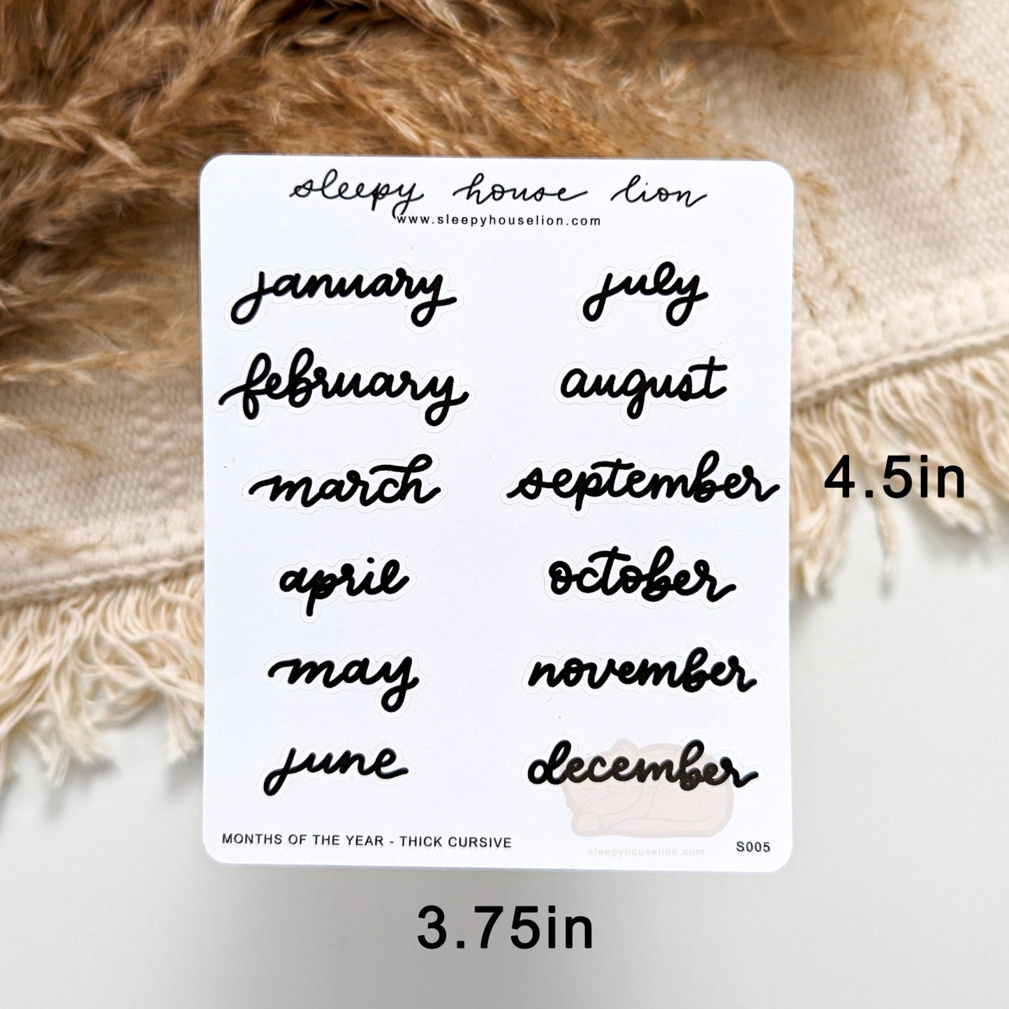 LISA'S HANDLETTERING - MONTHS OF THE YEAR STICKER SHEET