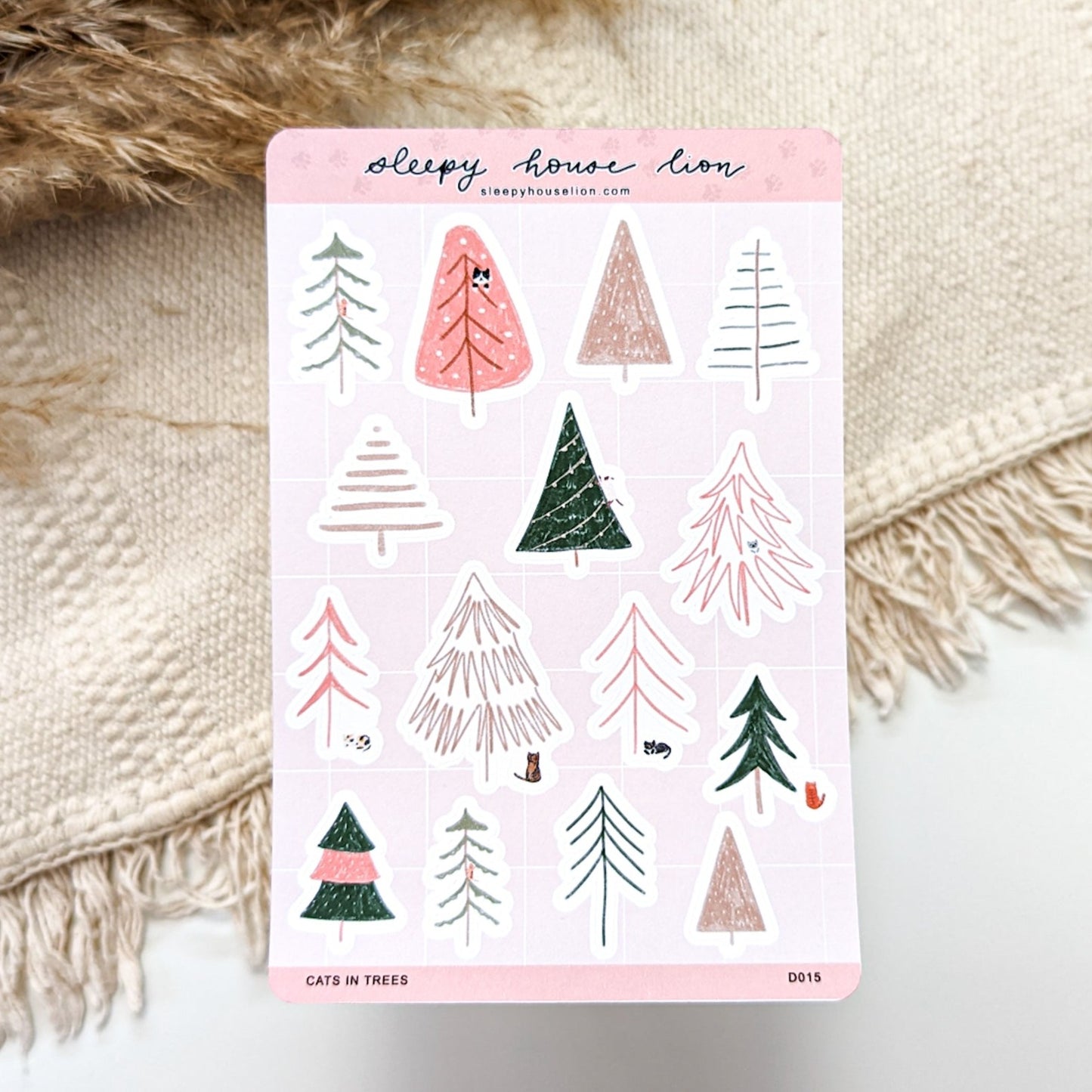 CATS IN CHRISTMAS TREES STICKER SHEET