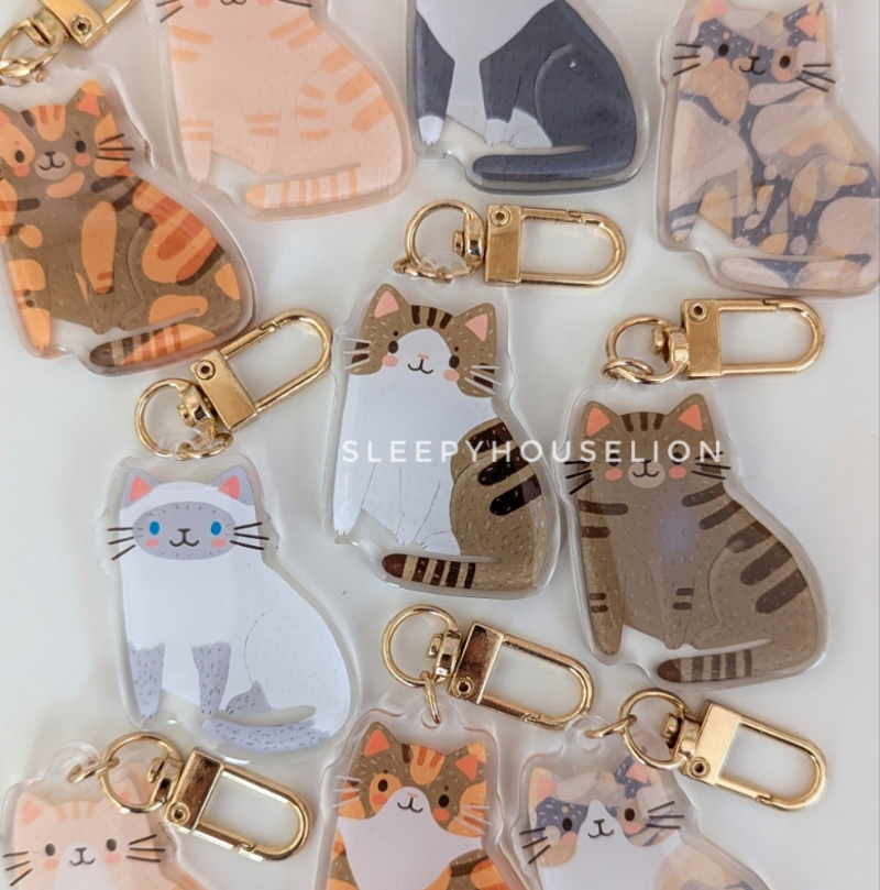 Find Your Cat Keychains - Breed & Coat Patterns