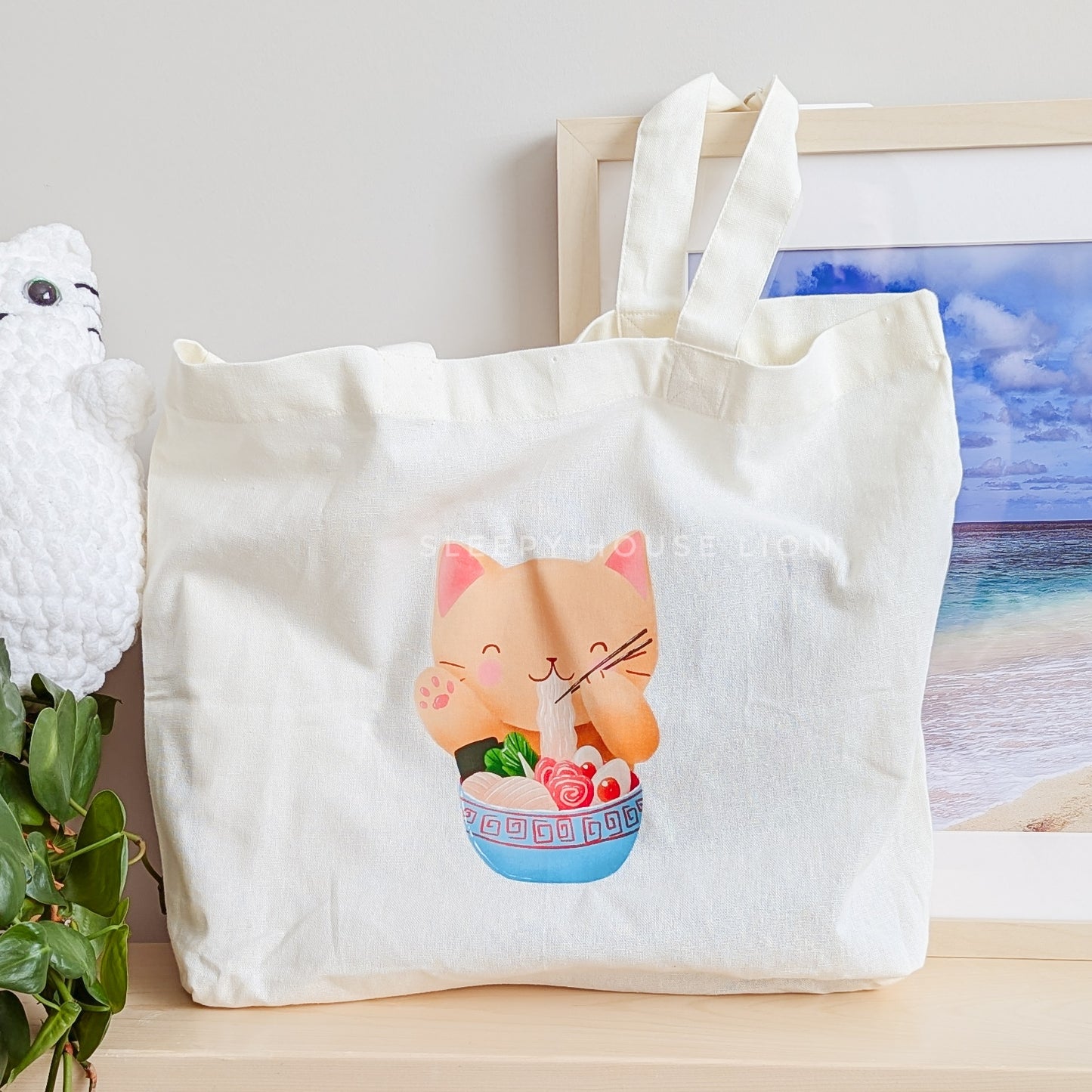 RAMEN KITTY COTTON TOTEBAG