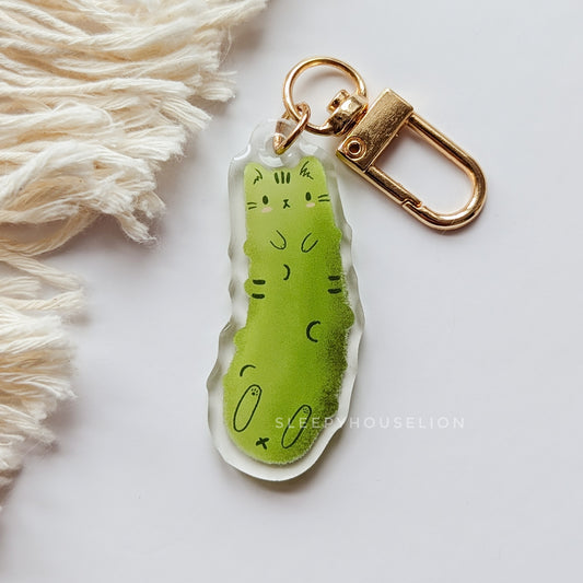 PICKLE CAT KEYCHAIN