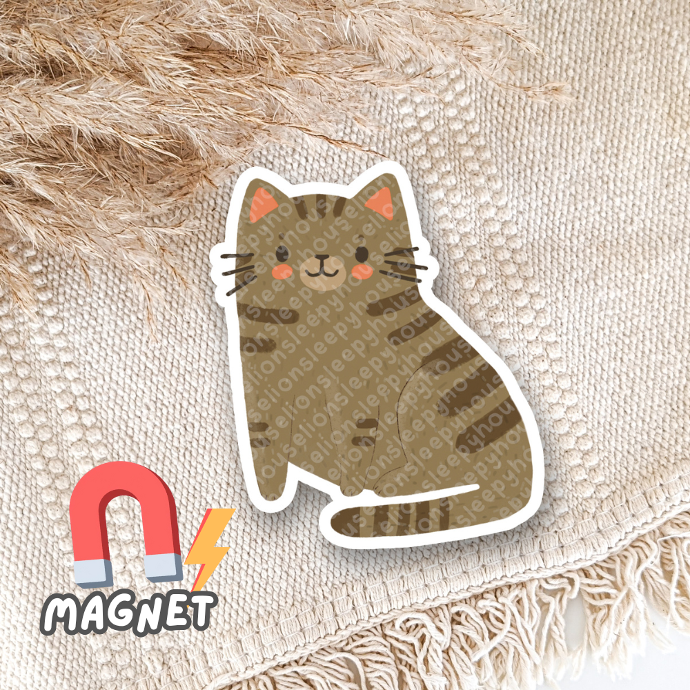 Cartoon brown tabby magnet