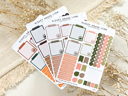 COTTAGE CORE MONTHLY WEEKLY STICKER SHEET KIT