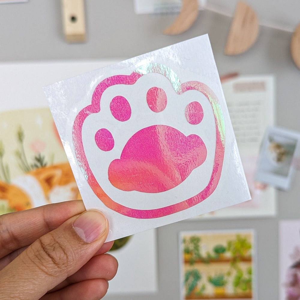 HOLOGRAPHIC KITTY PAW VINYL DECAL