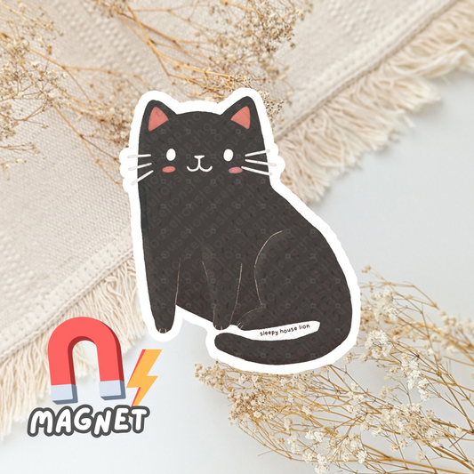 Black cat magnet