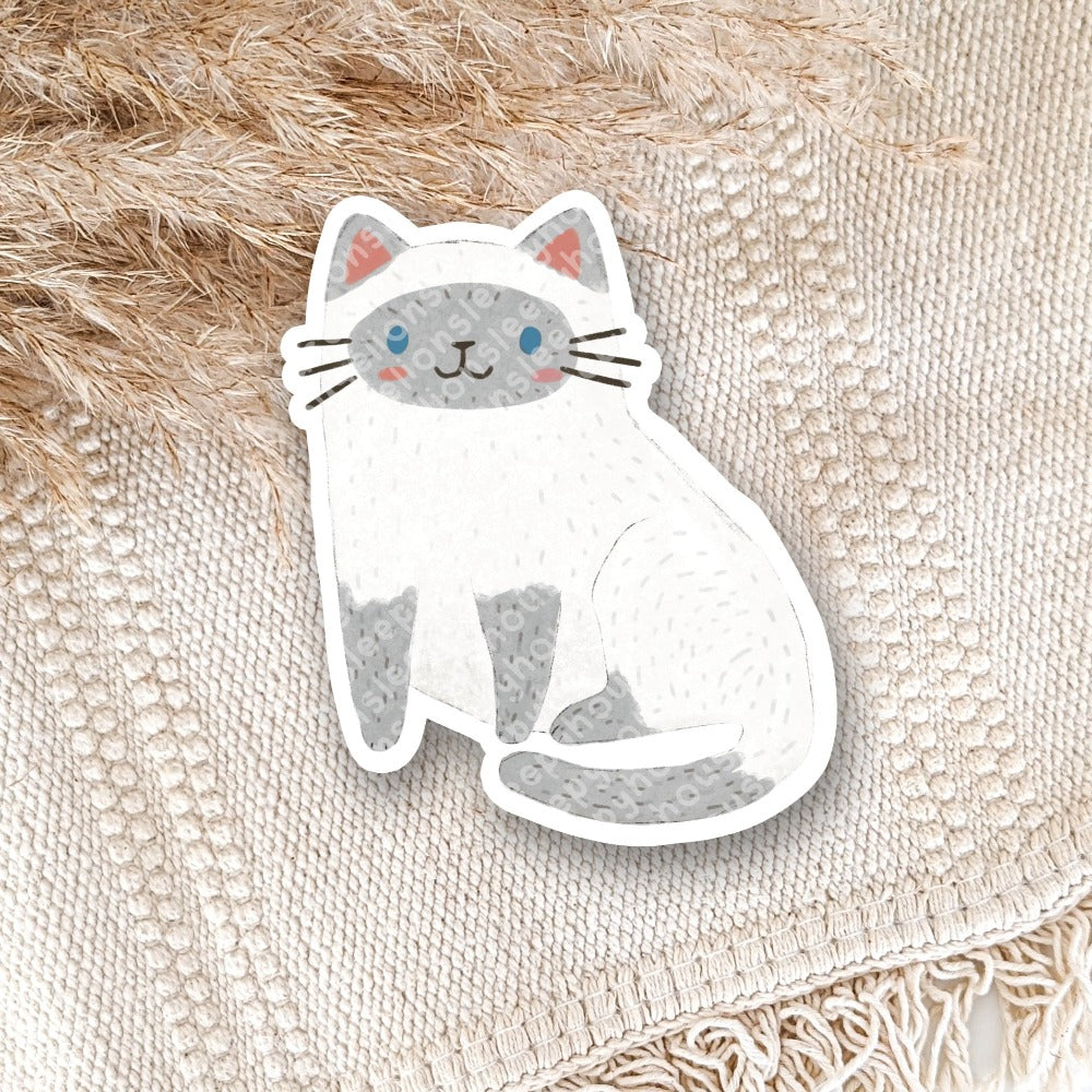 blue gray point siamese ragdoll vinyl sticker