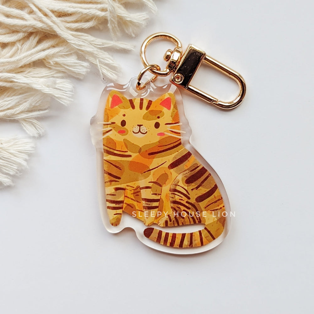 brown mackeral tabby keychain