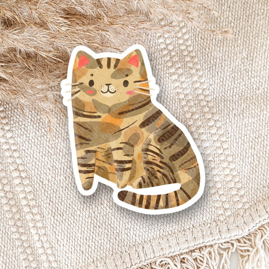 brown mackeral tabby vinyl sticker