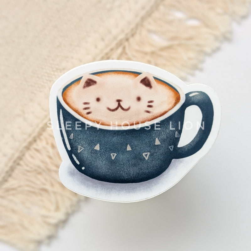 cat-puccino vinyl sticker