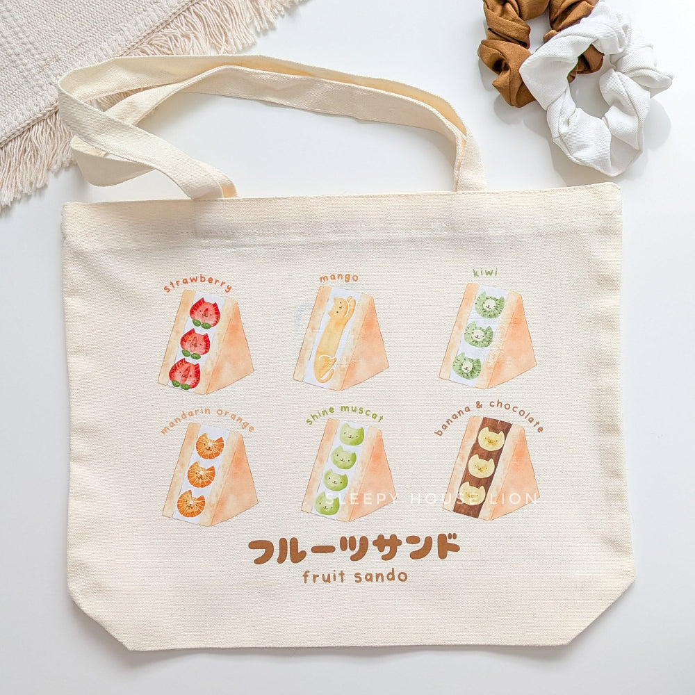 Cat Shaped Fruit Sandwich Totebag