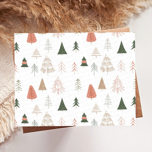 CHRISTMAS TREE FOREST GREETING CARD