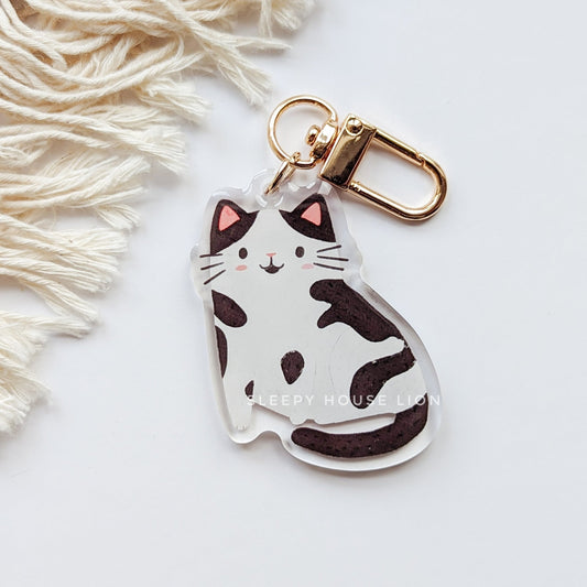 cow cat keychain