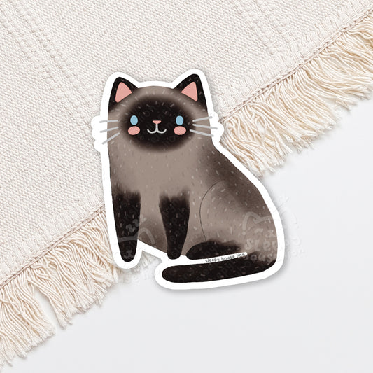 Brown Seal Point Siamese Ragdoll Cat Vinyl Sticker