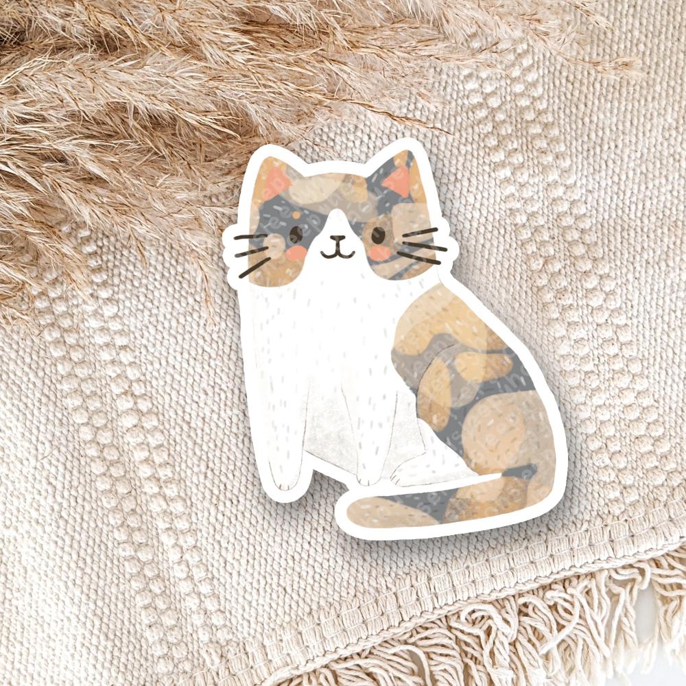 dilute calico cat vinyl sticker