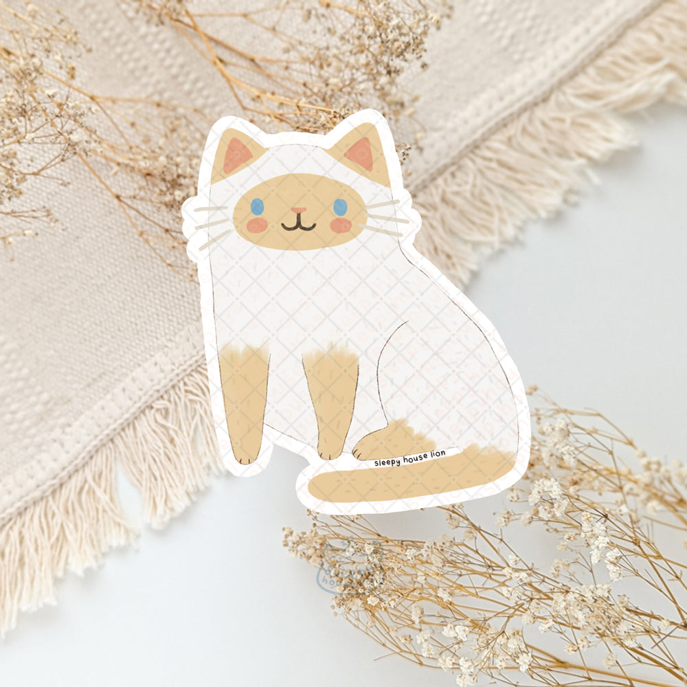 flame point ragdoll siamese cat vinyl sticker