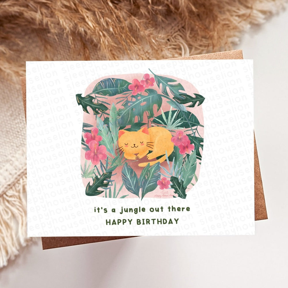 IT'S A JUNGLE OUT THERE BIRTHDAY GREETING CARD