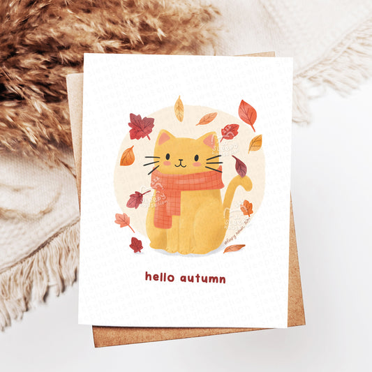 Hello Autumn Greeting Card