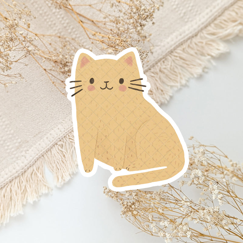 light orange cat vinyl sticker