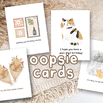 OOPSIE! GRADE B GREETING CARDS (NO DUPLICATES)