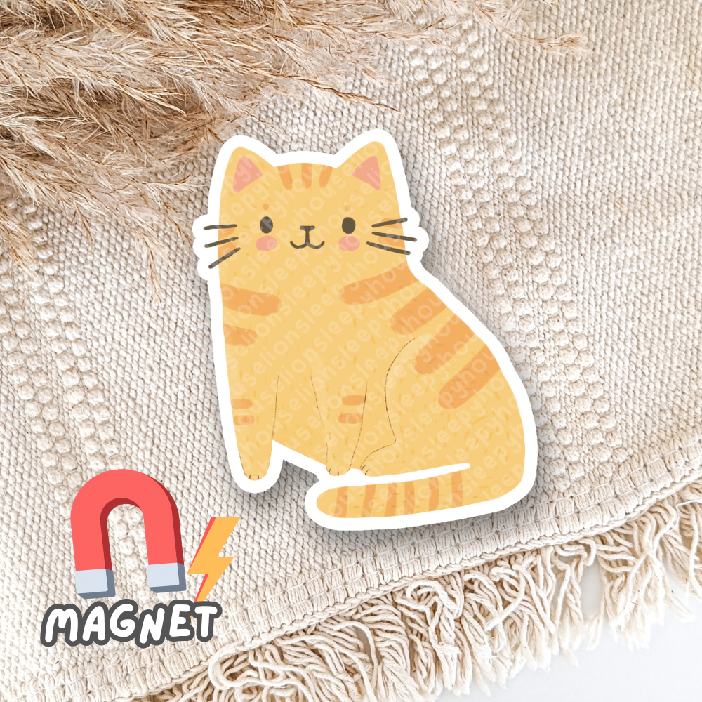 Orange tabby cat magnet