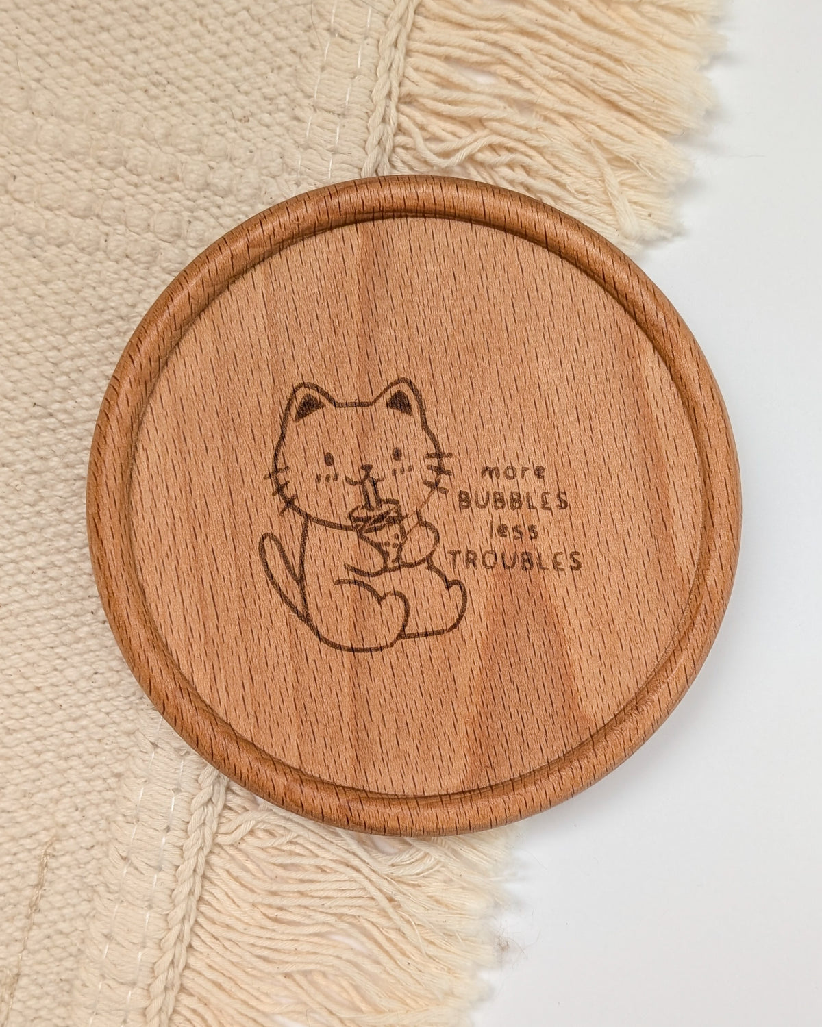 B-grade Wooden Coasters - Sleepy House Lion