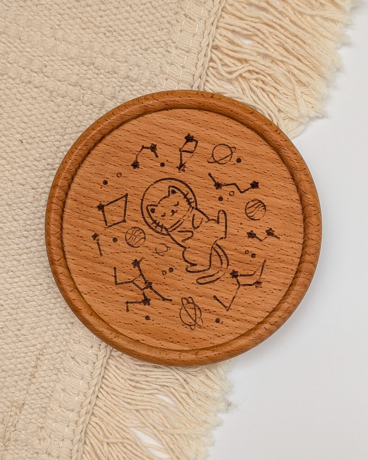 B-grade Wooden Coasters - Sleepy House Lion