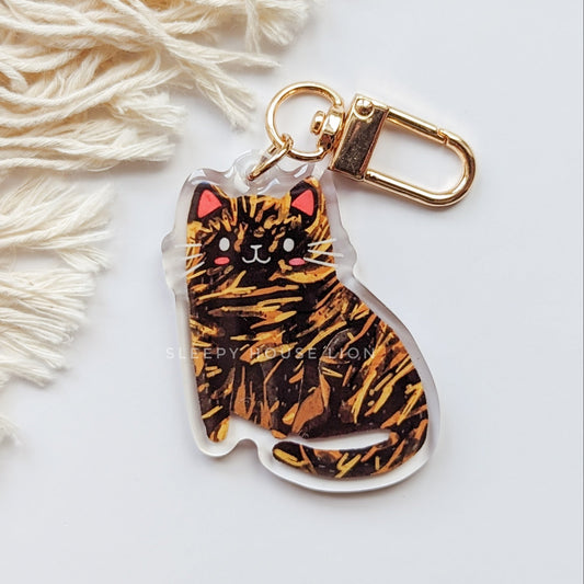 tortoiseshell cat keychain