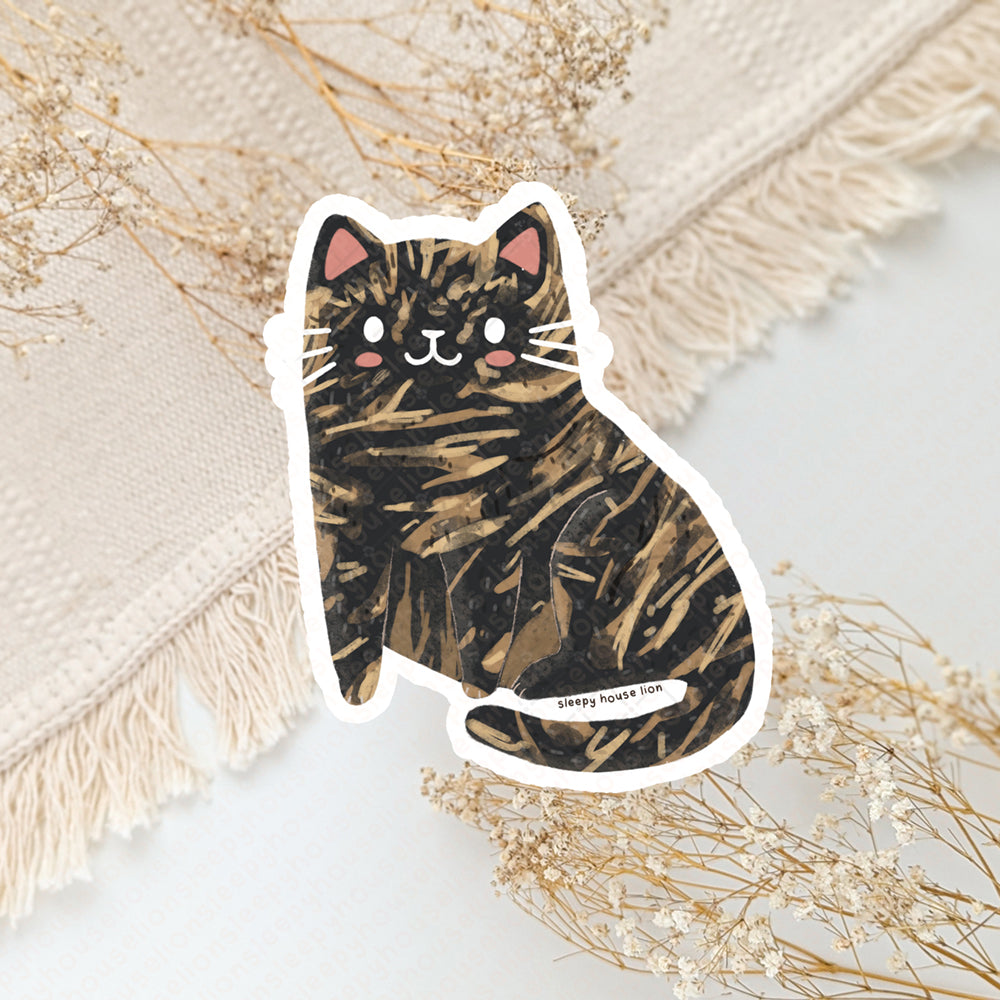 tortoiseshell cat vinyl sticker