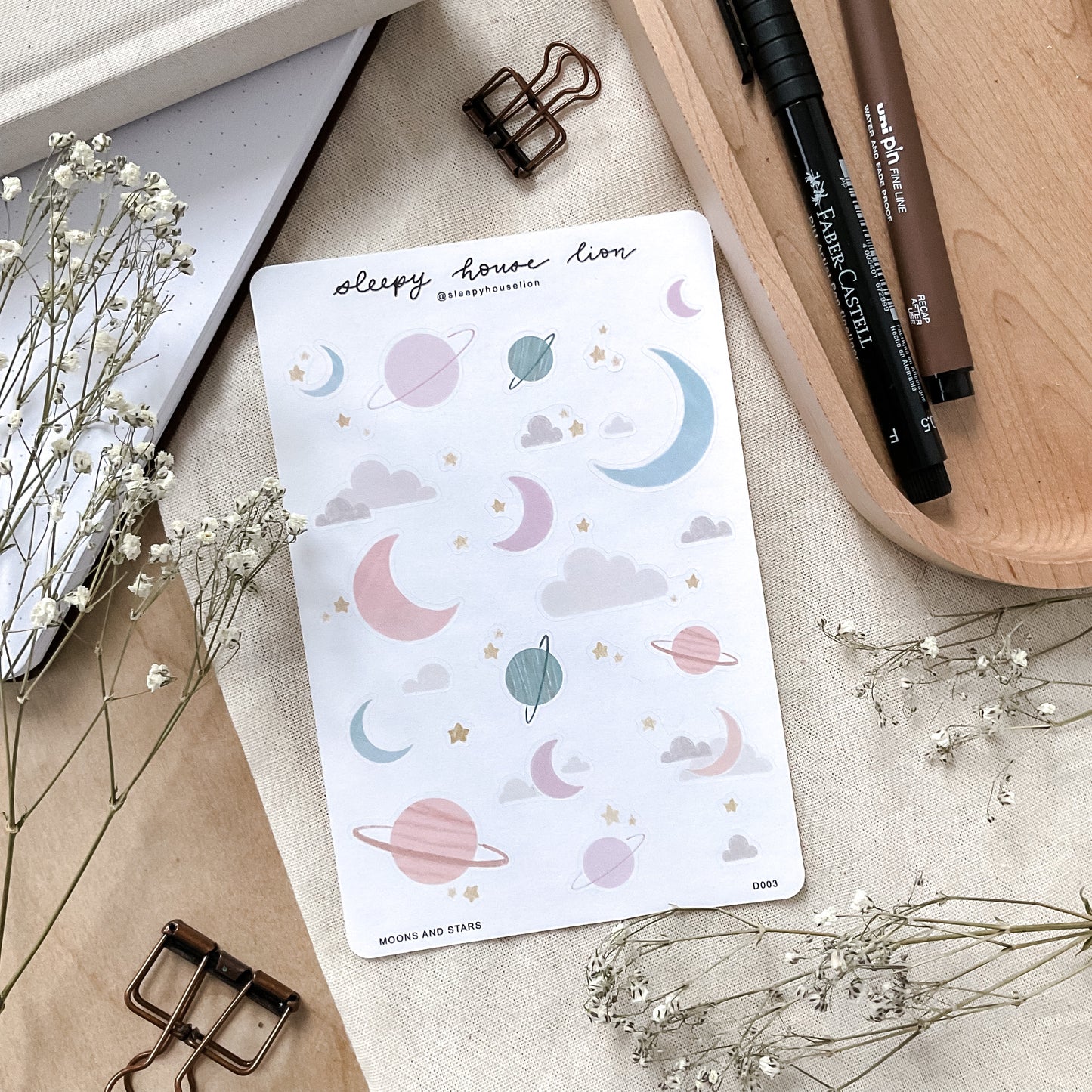 MOONS AND STARS STICKER SHEET