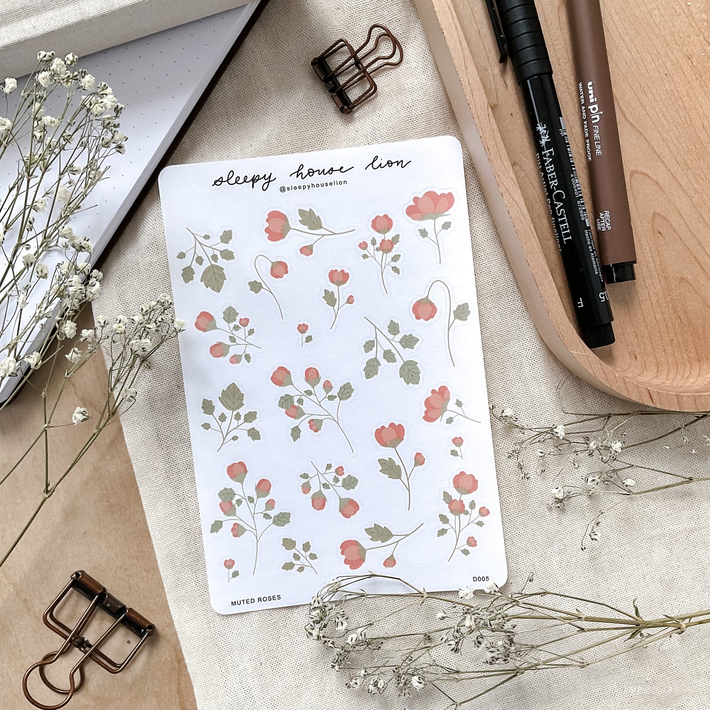 MUTED ROSES STICKER SHEET