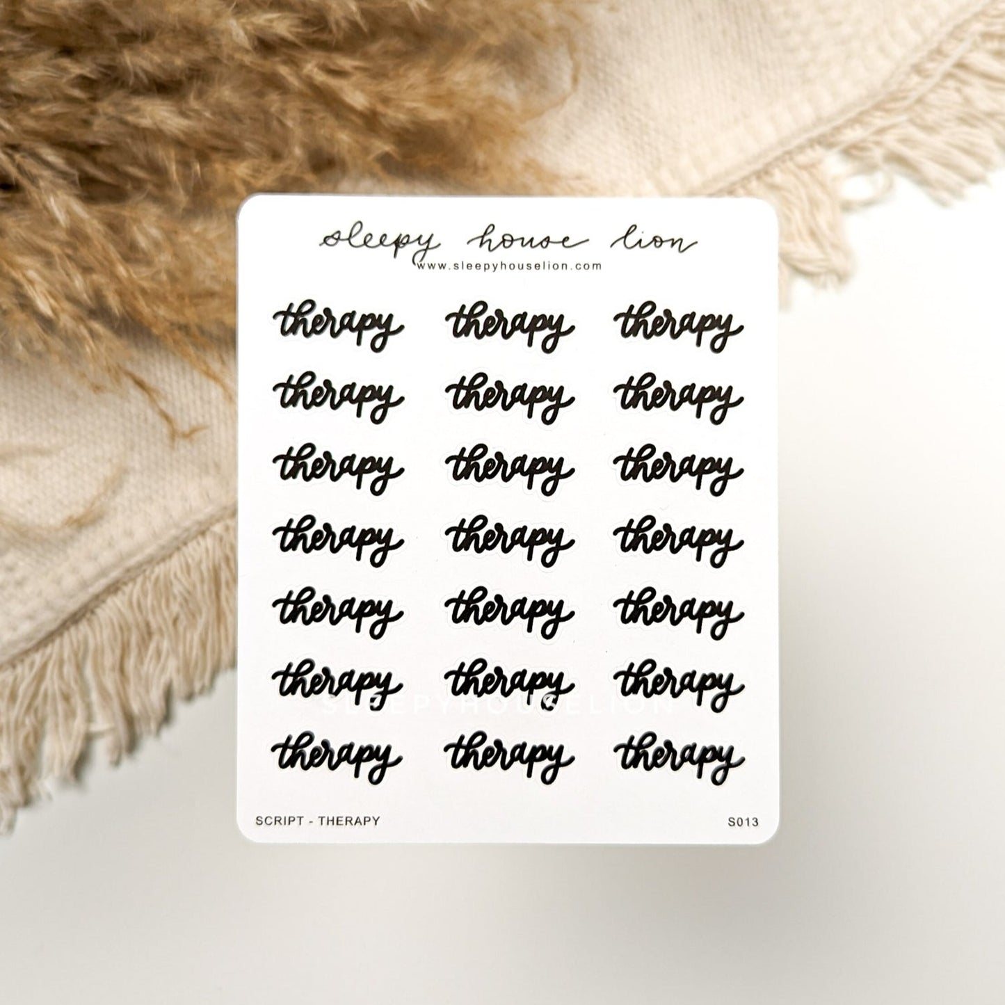 THERAPY THICK CURSIVE STICKER SHEET