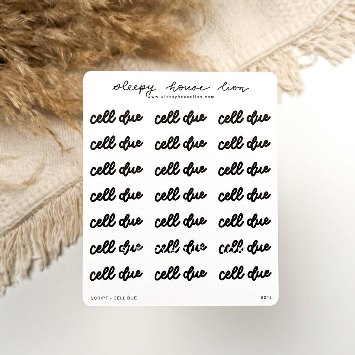 CELL DUE THICK CURSIVE STICKER SHEET