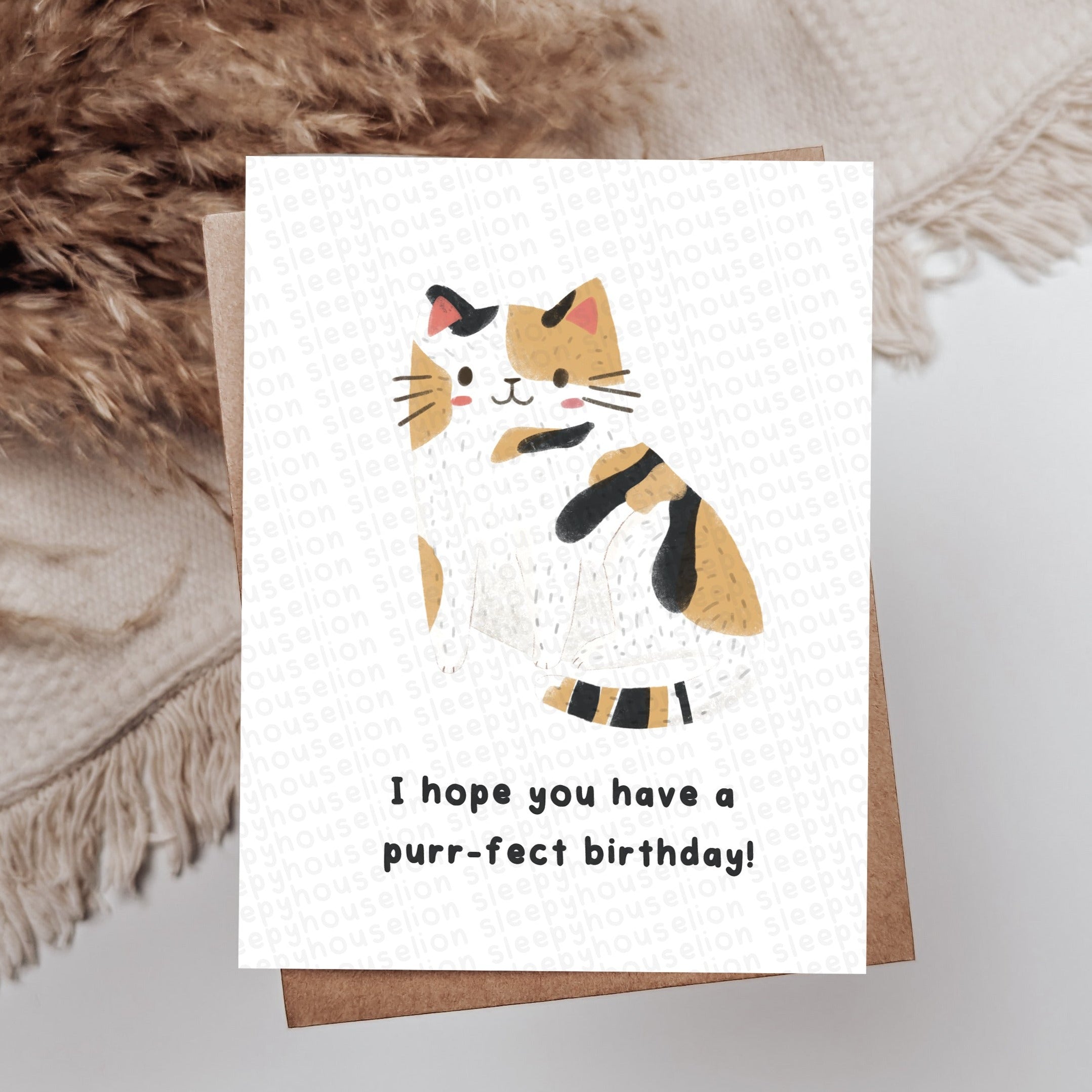 I HOPE YOU HAVE A PURR-FECT BIRTHDAY GREETING CARD – Sleepy House Lion