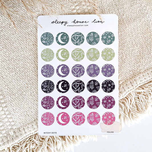 WITCHY DOTS STICKER SHEET