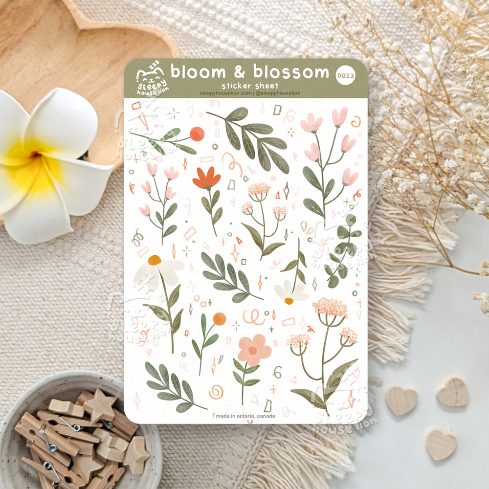 Bloom & Blossom Sticker Sheet - Sleepy House Lion